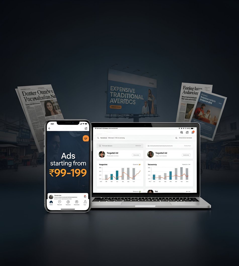 Affordable social media advertising for small businesses with ads starting from ₹99 to ₹199