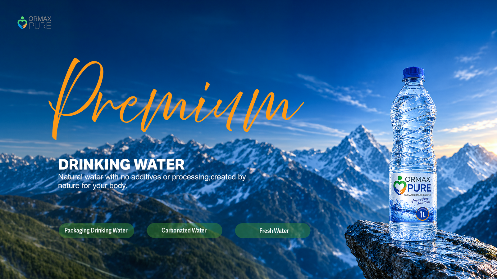Premium drinking water branding campaign for Ormax Pure by Adver Digify