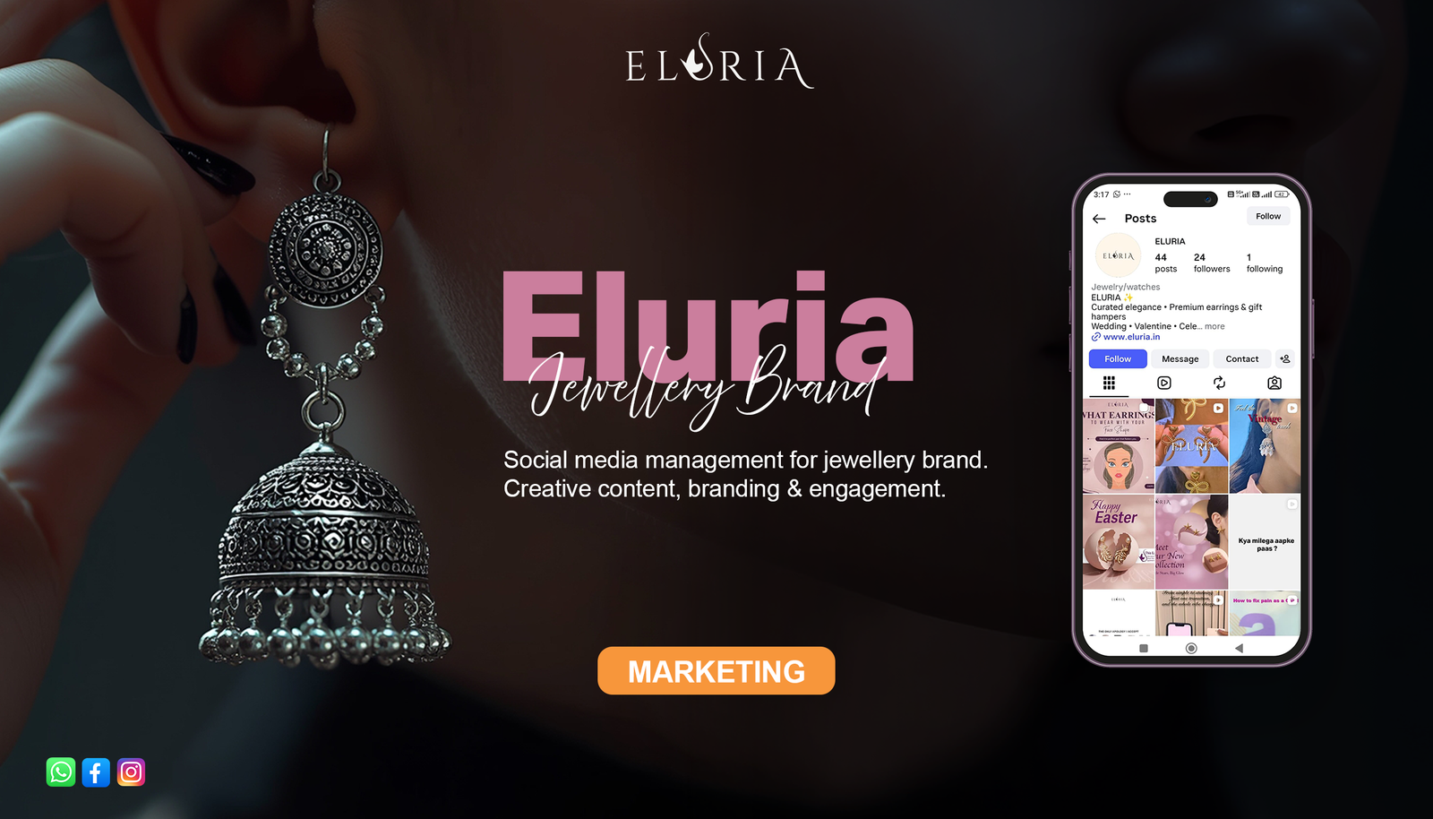 Social media marketing campaign for Eluria Jewellery Brand by Adver Digify
